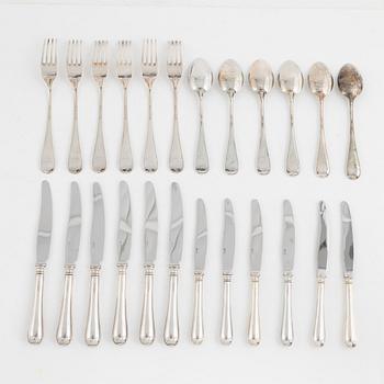 Guldsmedsaktiebolaget, cutlery, 24 pieces, silver 830/1000, model "Svensk rund", Eskilstuna 1996.