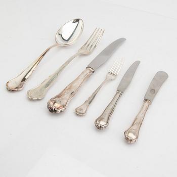 CG Hallberg bestick  48 dlr silver Malmö 1946.