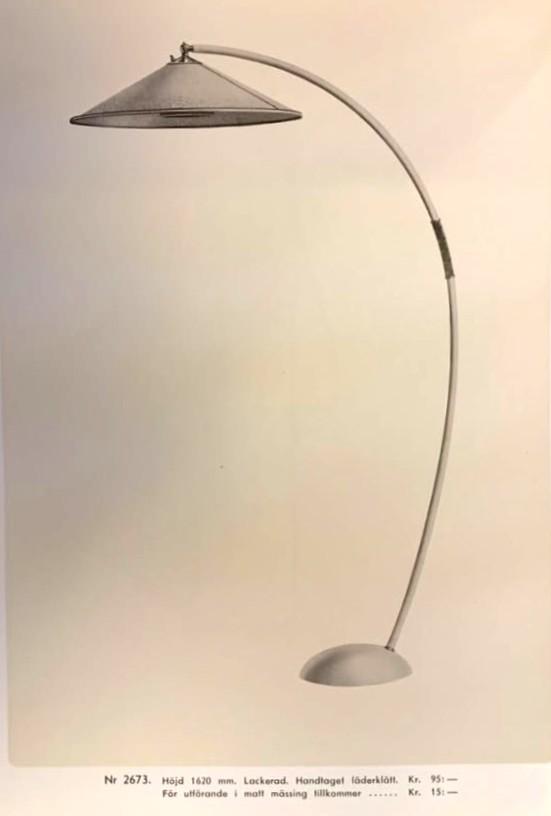 Bröderna Malmströms Metallvarufabrik, a floor lamp model "2673", Malmö, 1940s.