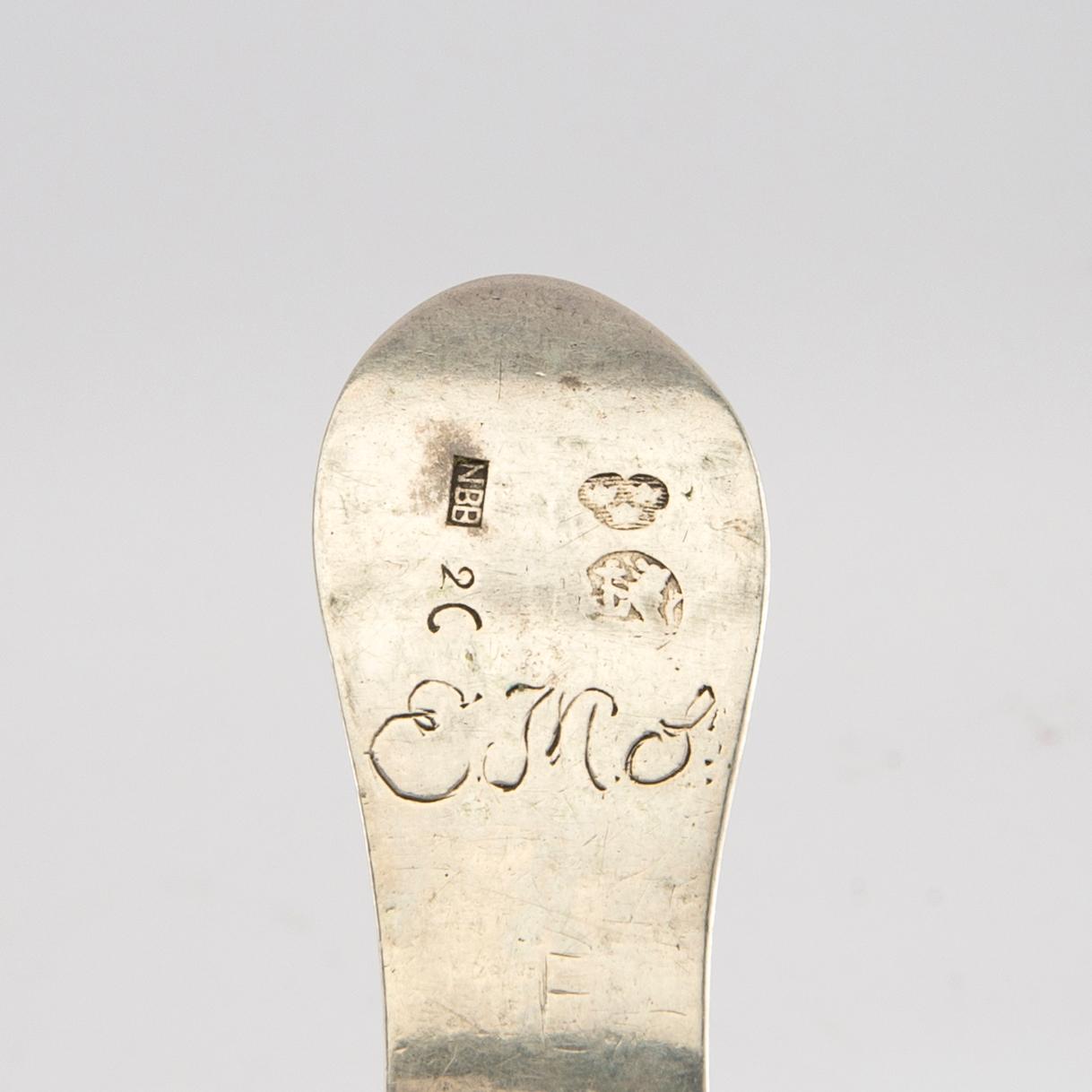 Spoons, two silver, 18th century.