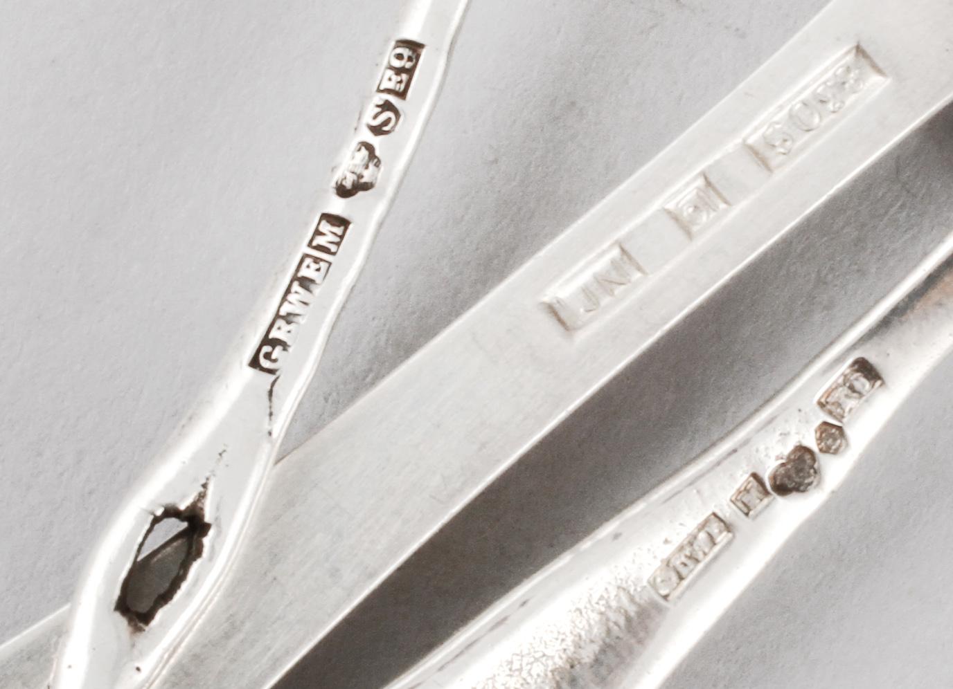 PARTI SILVER, 13 delar, bla Gewe Silvervarufabriken Ab, Malmö, 1955. Vikt 545 g.