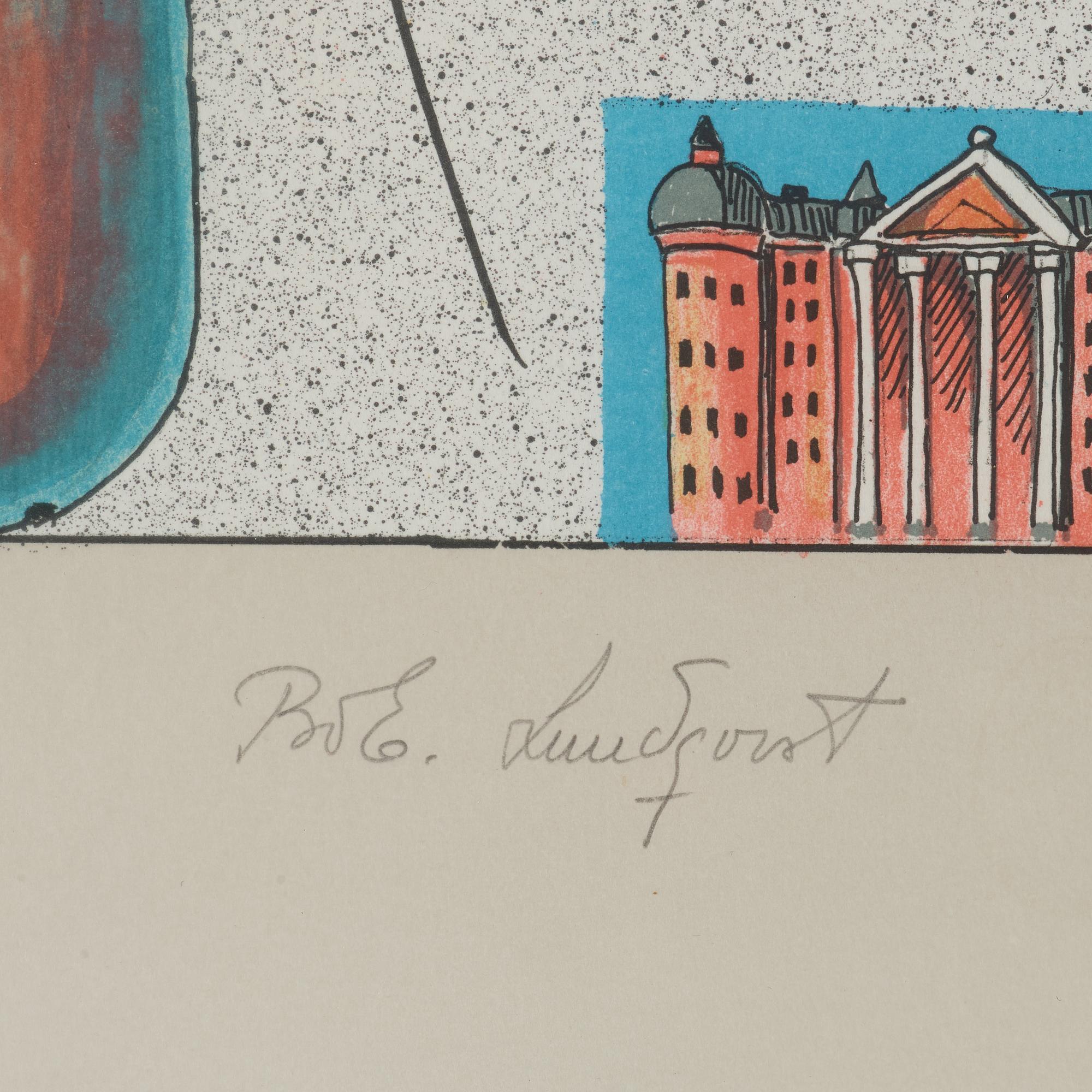 BO E LUNDQVIST, färglitografi. Signerad och numrerad HC 1/25.