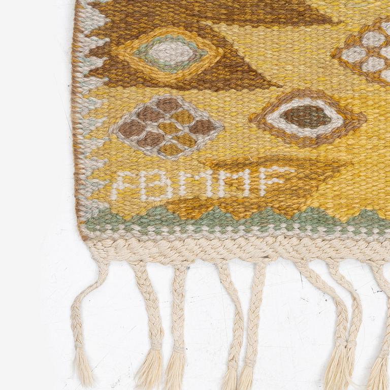 Barbro Nilsson, a carpet, 'Tånga gul', tapestry weave, x  cm, signed AB MMF BN.