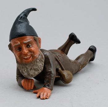 FIGUR, terrakotta, tomte, sannolikt Tyskland, sekelskiftet 1900.