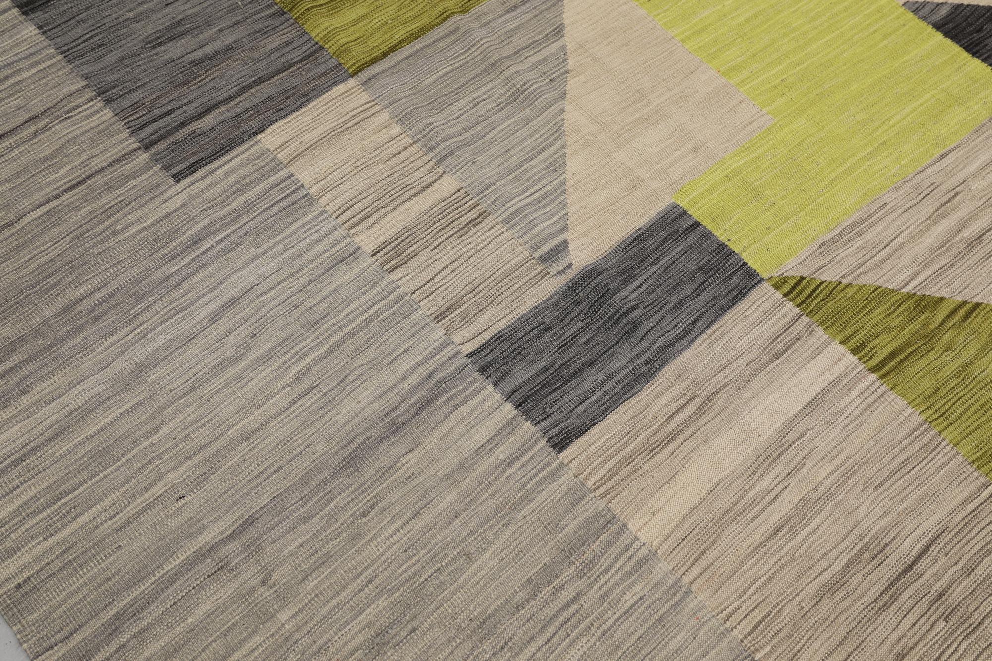 A Kilim rug, modern design, approx. 288 x 203 cm.