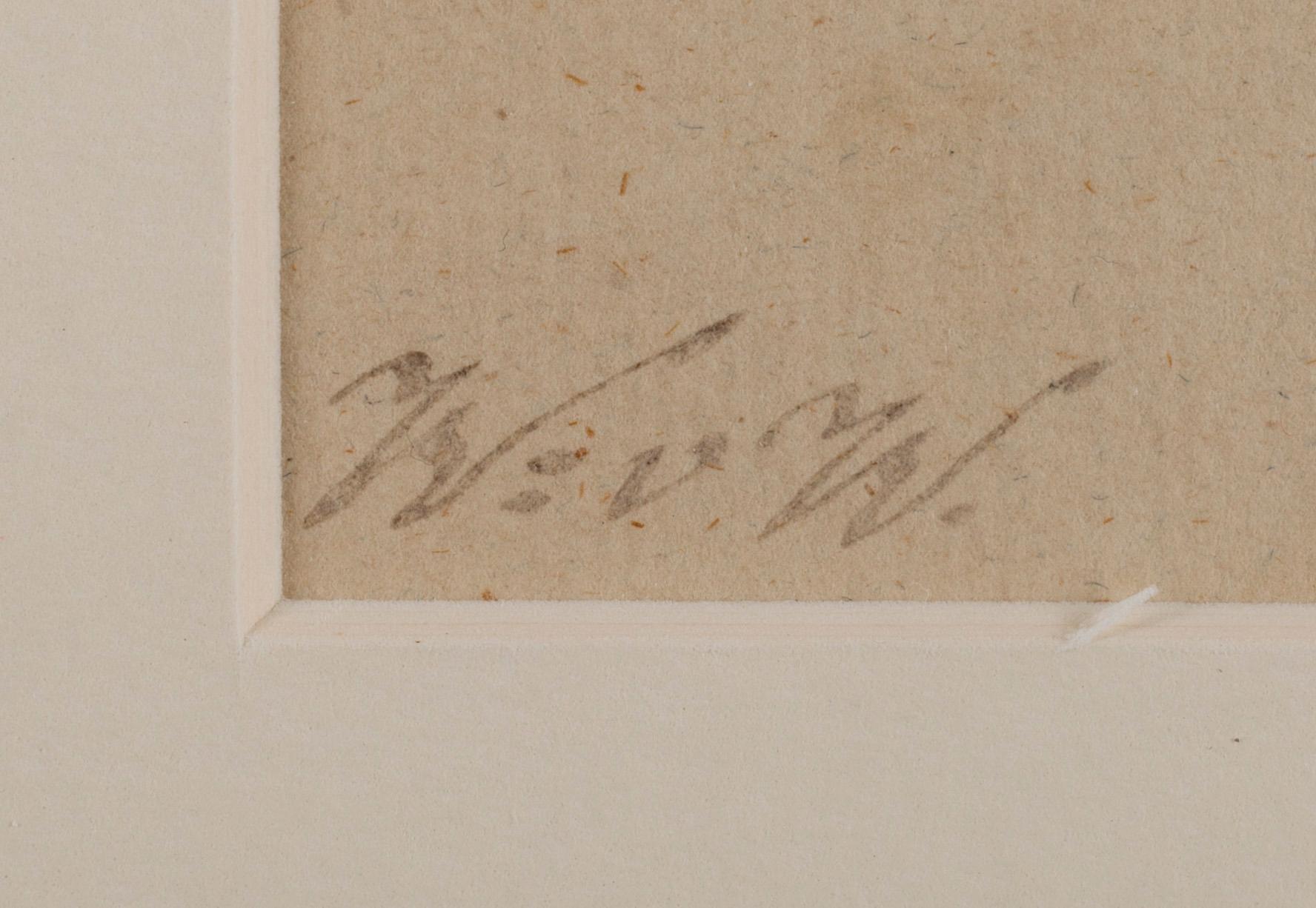 WILHELM VON WRIGHT, teckning, signerad och daterad 1844.