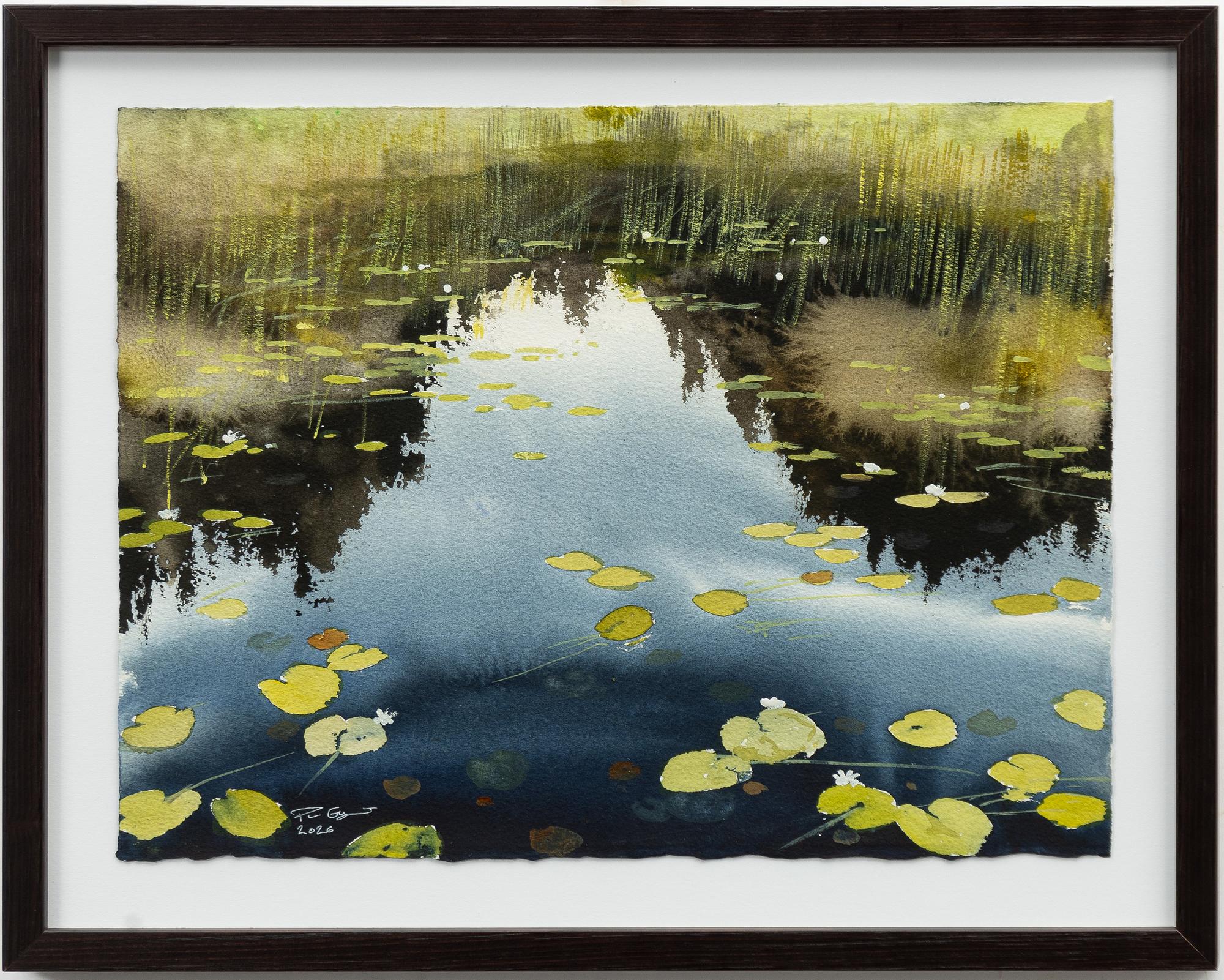 Peter Eugén, Lake with water lilies and greenery.