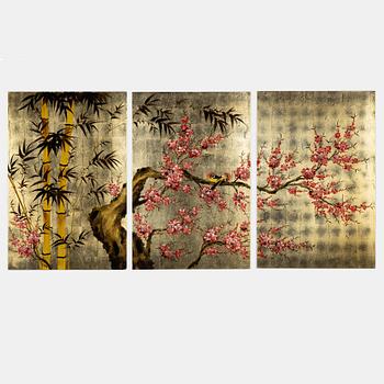 Triptyk, japansk stil, 1900-tal.