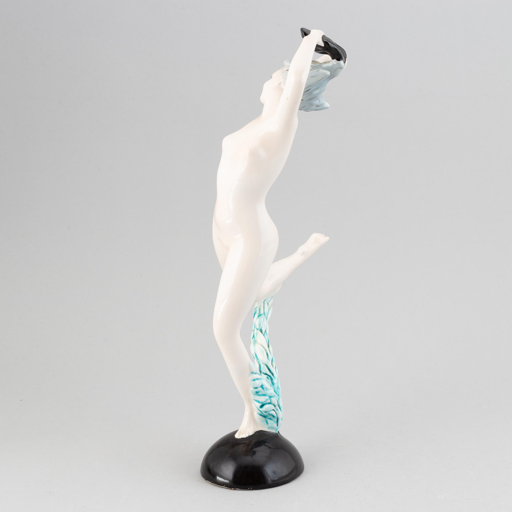 An Italian ceramic figurine of a dancing female nude, probably mid 20th century.