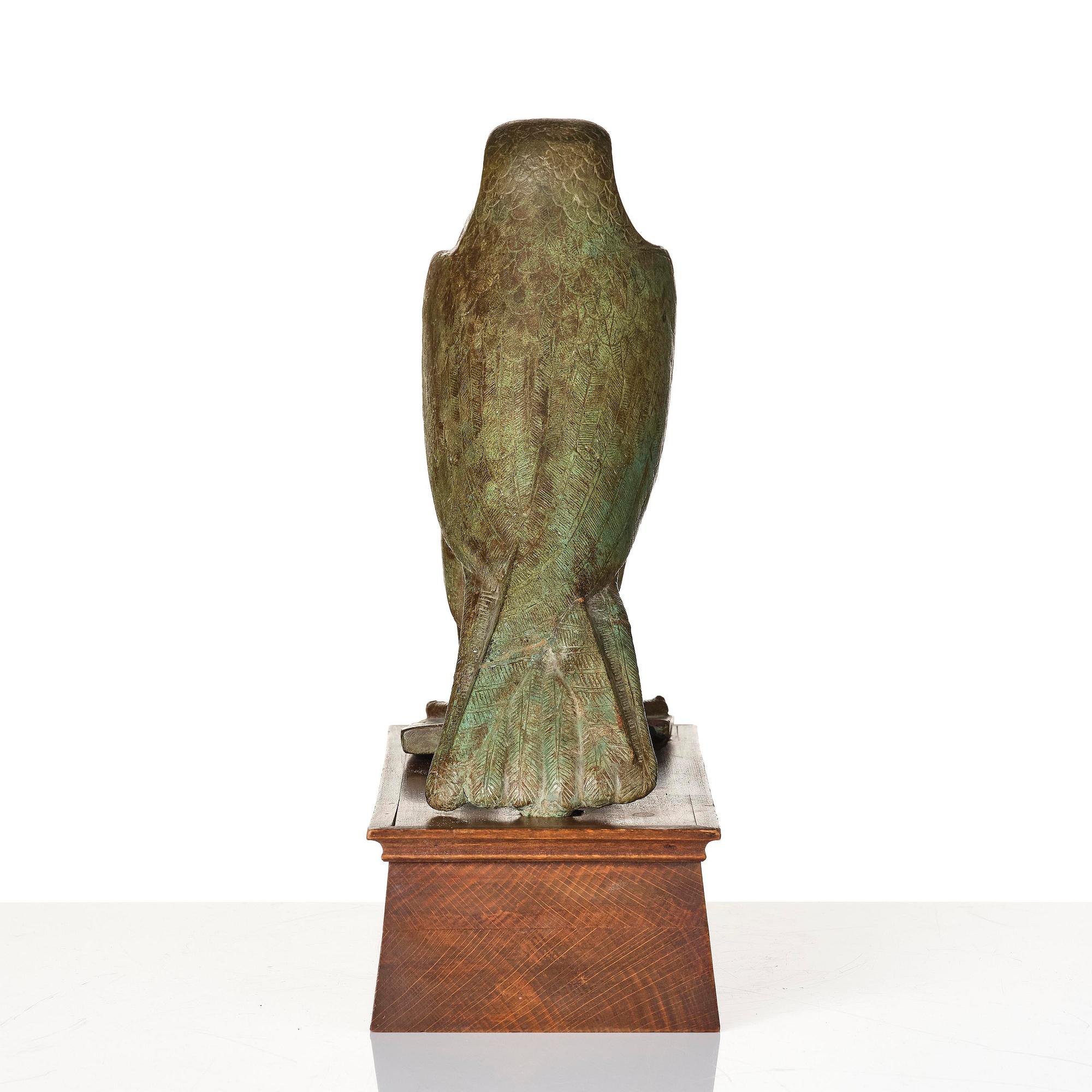 Skulptur av Horus-falken, troligen från Saitisk tid (663-525 f.Kr.) Egypten.