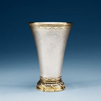 760. A Swedish parcel gilt beaker, makers mark of Carl Johan Bask, Södertälje 1779.