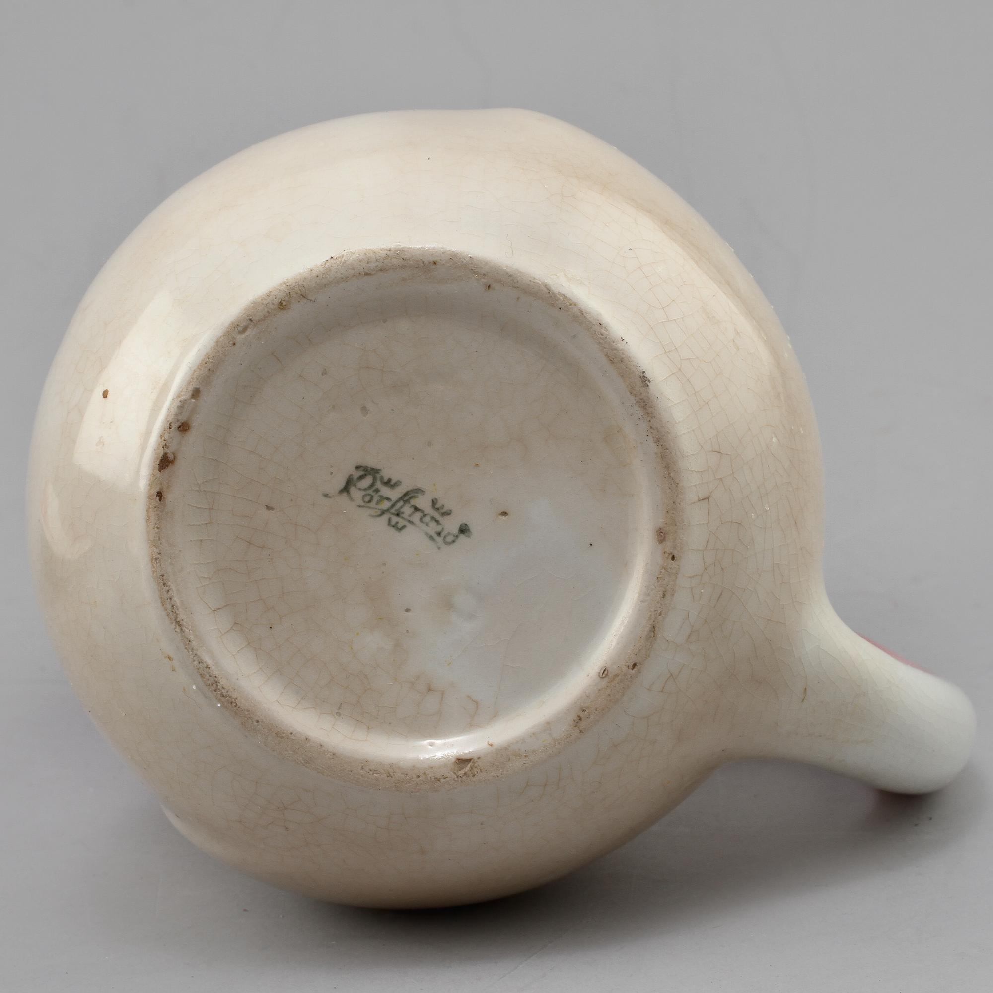 GRISKANNA samt GRISFAT, flintgods, Rörstrand, 1900-talets första del.