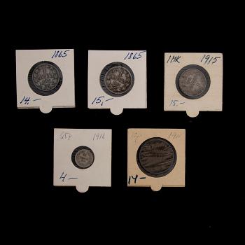 PARTI MINNESMYNT, SEDLAR och KUPONGER, Finland 1800-1900-tal.