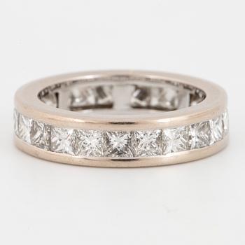 Princess-cut diamond eternity ring.