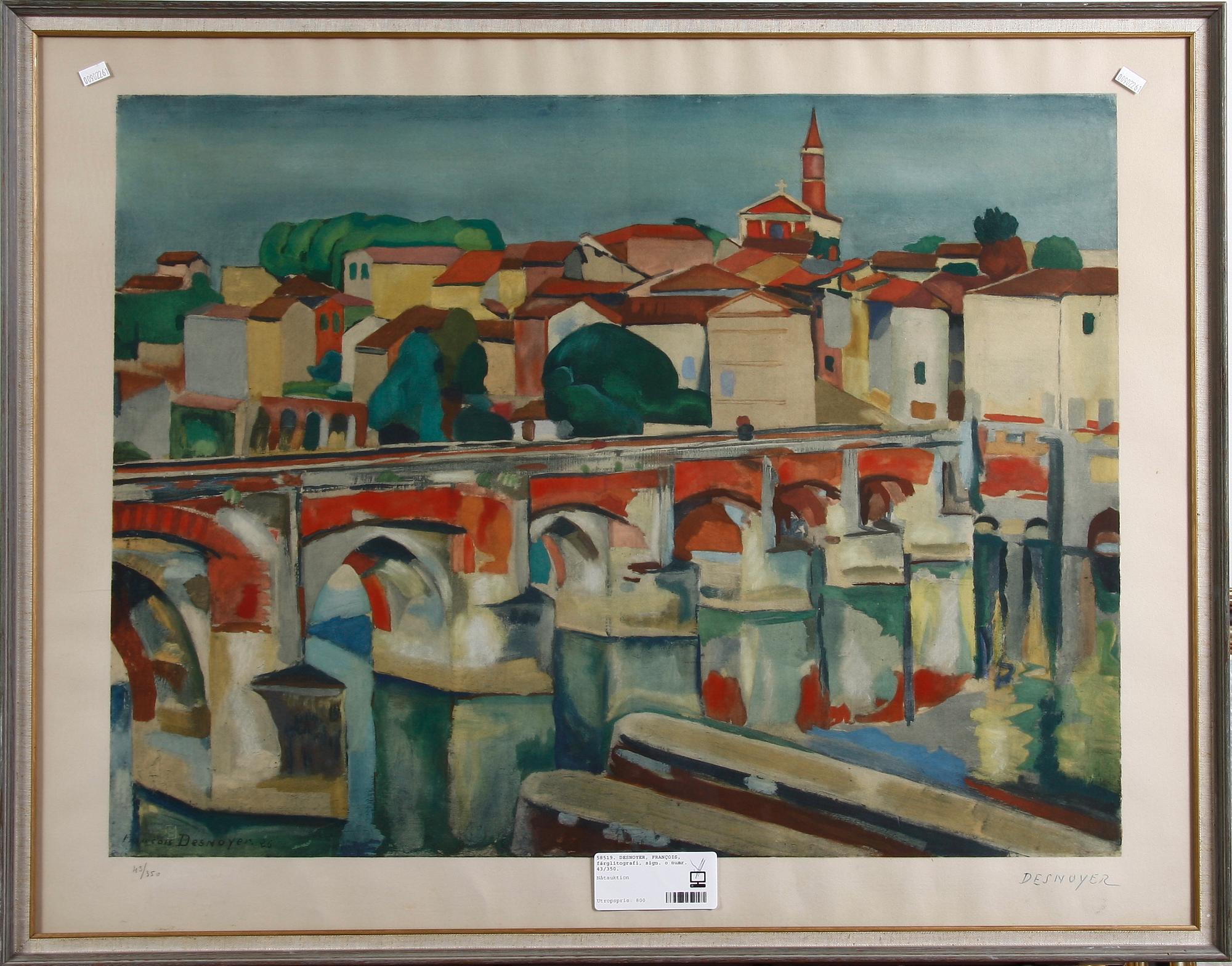 DESNOYER, FRANÇOIS, färglitografi, sign. o numr. 43/350.