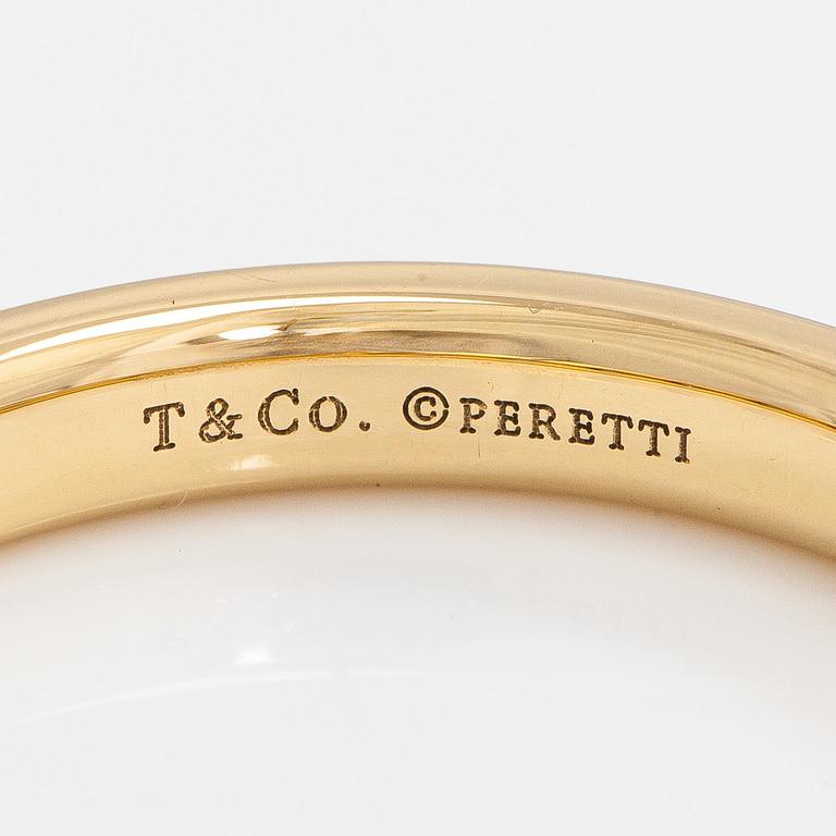 Tiffany & Co, !8 K gold stacking band ring, brilliant-cut diamonds, Peretti.