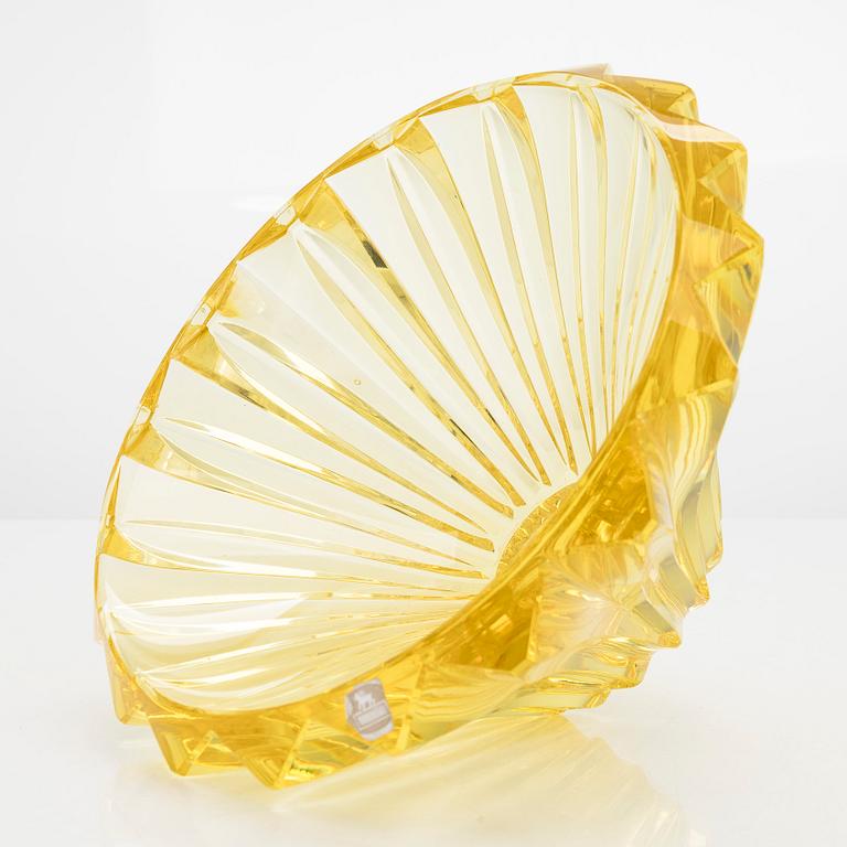 Aimo Okkolin, skål, "Kronblad", signerad Aimo Okkolin Riihimäen Lasi Oy.