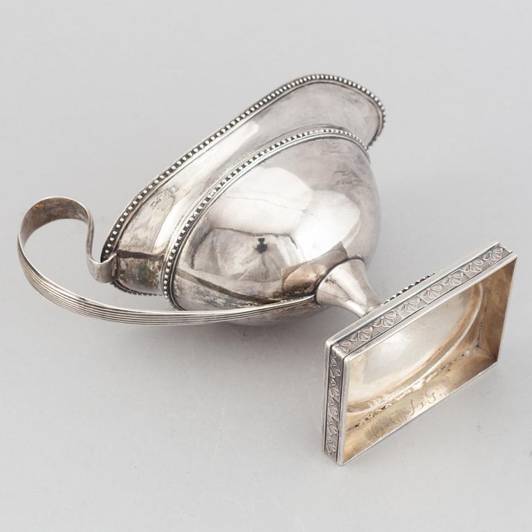 A swedish silver suace boat, mark of Lorenz Georg Weis, Norrköping, probably 1797.