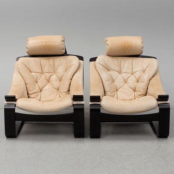 ÅKE FRIBRYTER, Nojatuolipari, "Kroken", Nelo Möbler, muotoiltu 1974.