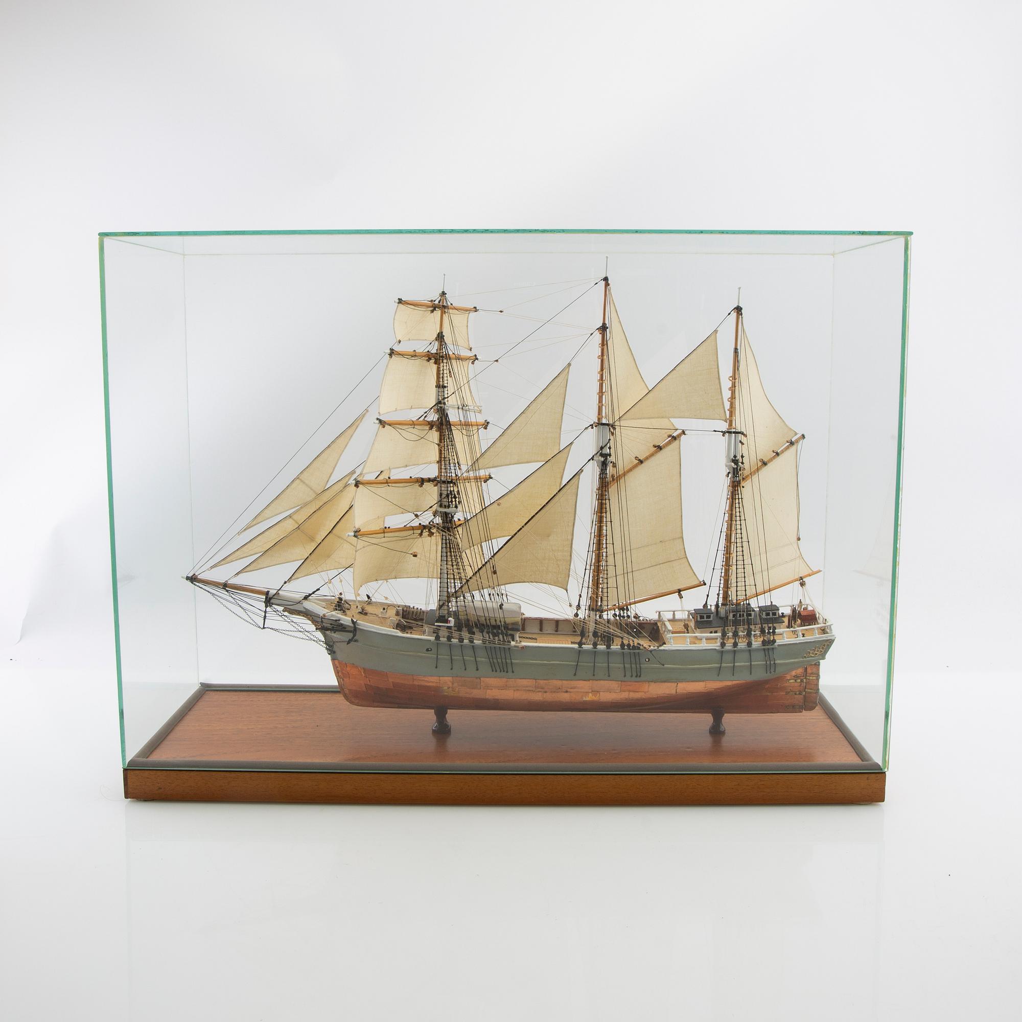 Fartygsmodell "Scandin", byggd av Sten Bergwall.