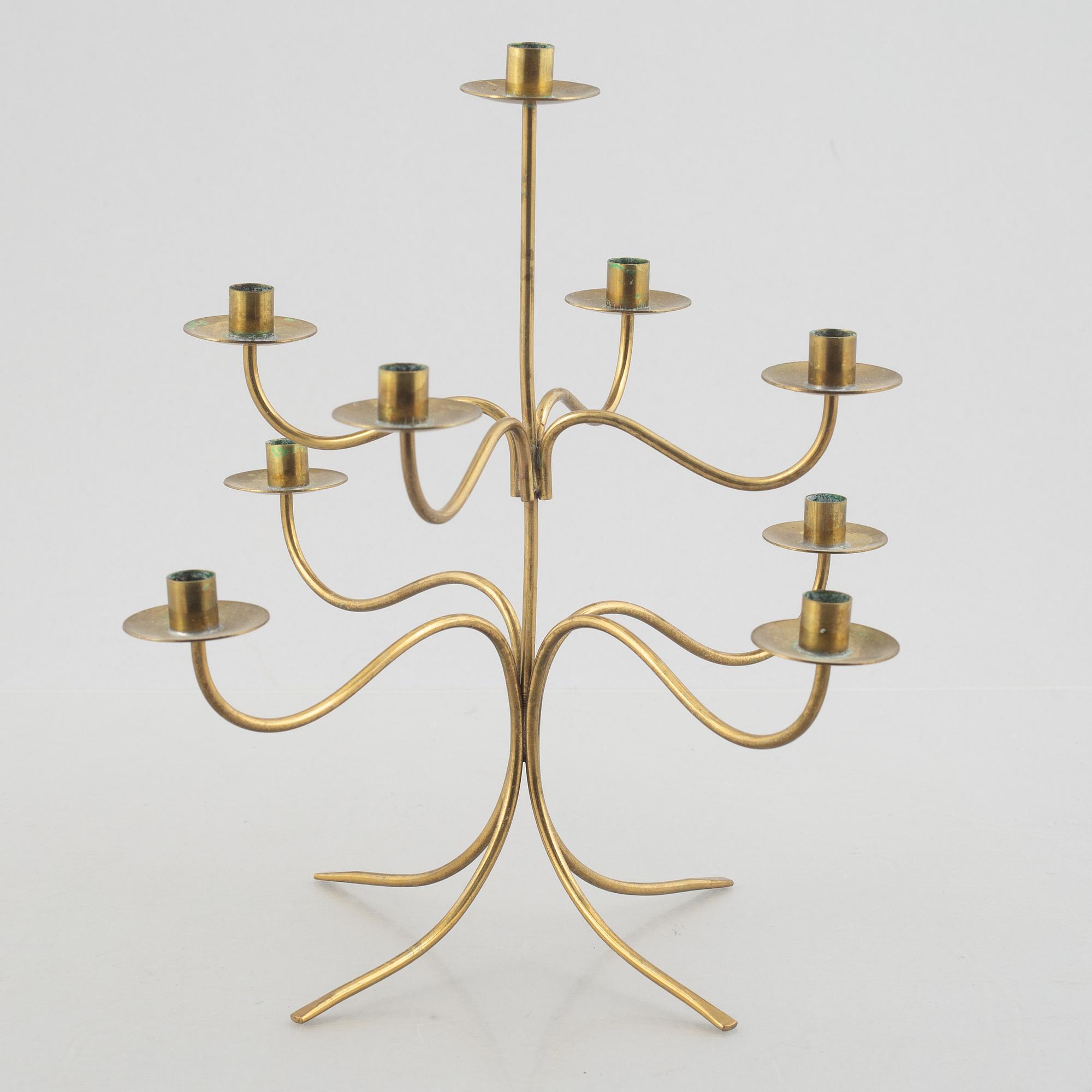 Josef Frank, a model 2454 brass candelabra, Firma Svenskt Tenn.