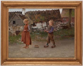 August Hagborg, Children playing.