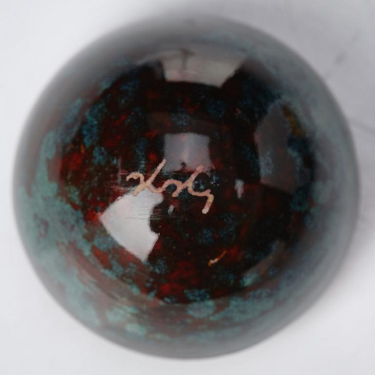 Hans Hedberg, a set of five faience sculptures of eggs, Biot, France.