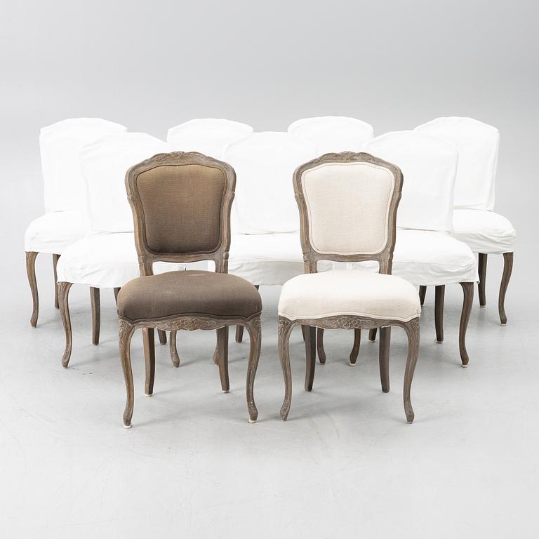 Nine chairs, Louis XV style, France. 21 st century.