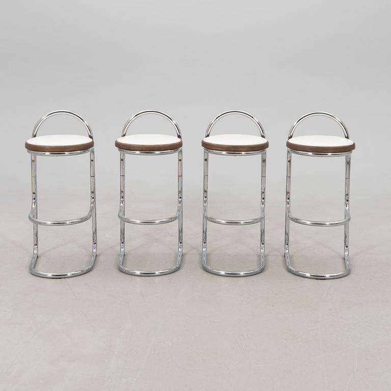 Bar stools, set of 4, late 20th century.