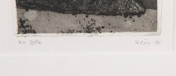 OUTI HEISKANEN, etsning, signerad och daterad -84, numrerad Kv Tpl'a.