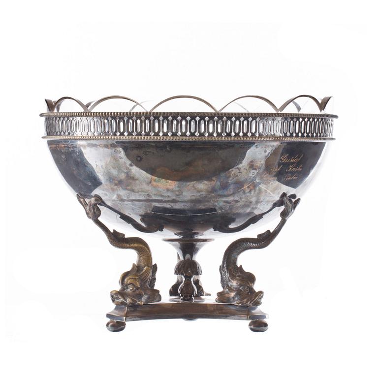 UPPSATSSKÅL, nysilver. Empirestil, 1900-talets första hälft.