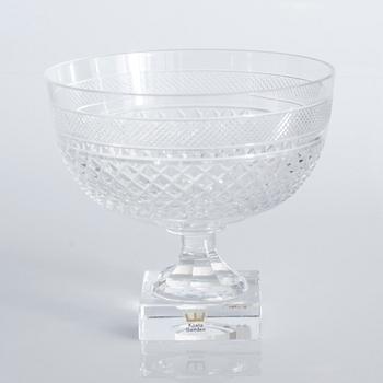 Four glass bowls on foot, "Kent", by Elis Bergh for Kosta, second half of the 20th century.