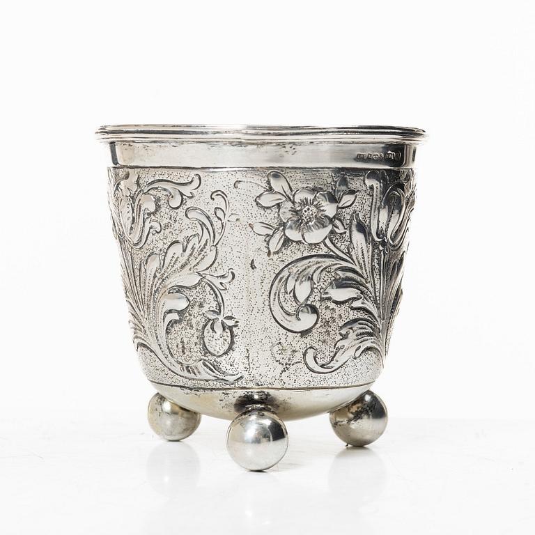 A German Baroque beaker, Swedish import marks Juveleraraktiebolaget T Petersson, Norrköping 1931.