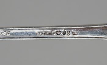 BESTICKUPPSÄTTNING, 90 delar, silver. W.A Bohlin, Stockholm. Mestadels 1940-50. Total vikt ca 3200 gram.