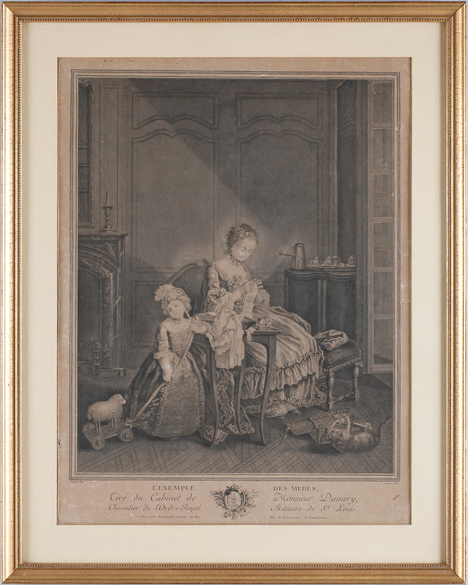 PARTI GRAVYRER, 4 st, Frankrike, bl.a. efter Nicolas Lafrensen, 1700/1800-tal.