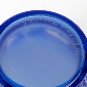 Edward Hald, an 'Åskväder' (Thunderstorm) engraved glass bowl, Orrefors 1965.