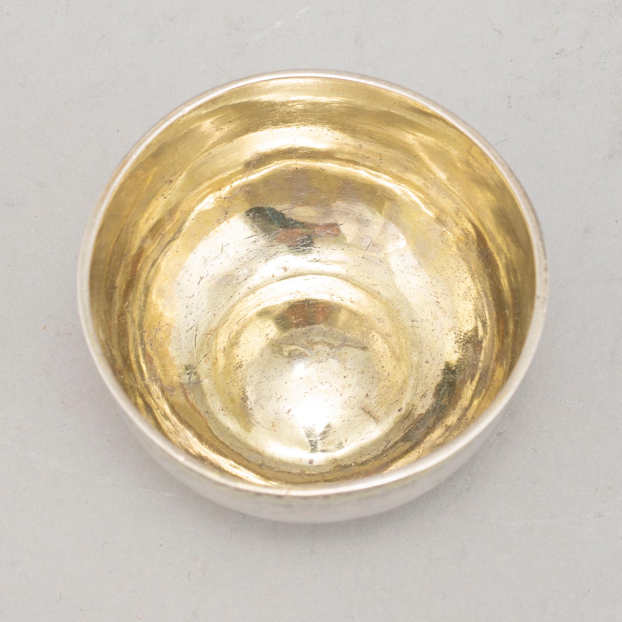 A Swedish 18th century parcel-gilt silver tumbler, mark of Berndt Johan Eschenburg, Enköping 1772.