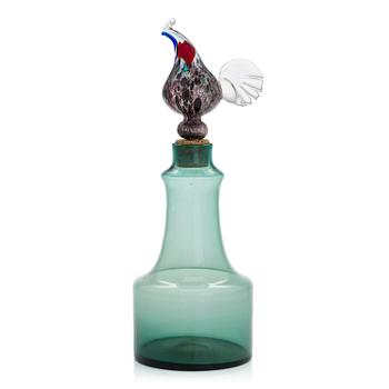 Kaj Franck, decanter, model 1502, "Rooster bottle', signed K. Franck Nuutajärvi Notsjö -60.