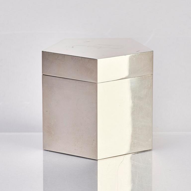 Wiwen Nilsson, burk med lock, sterling silver, Lund 1962.