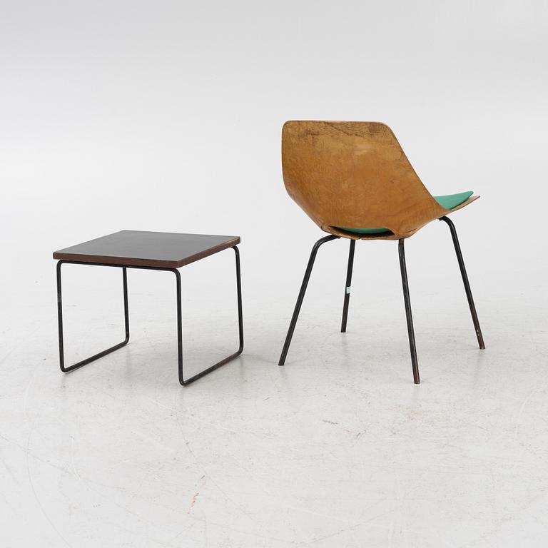 Pierre Guariche, a table and a chair, Siège Steiner.