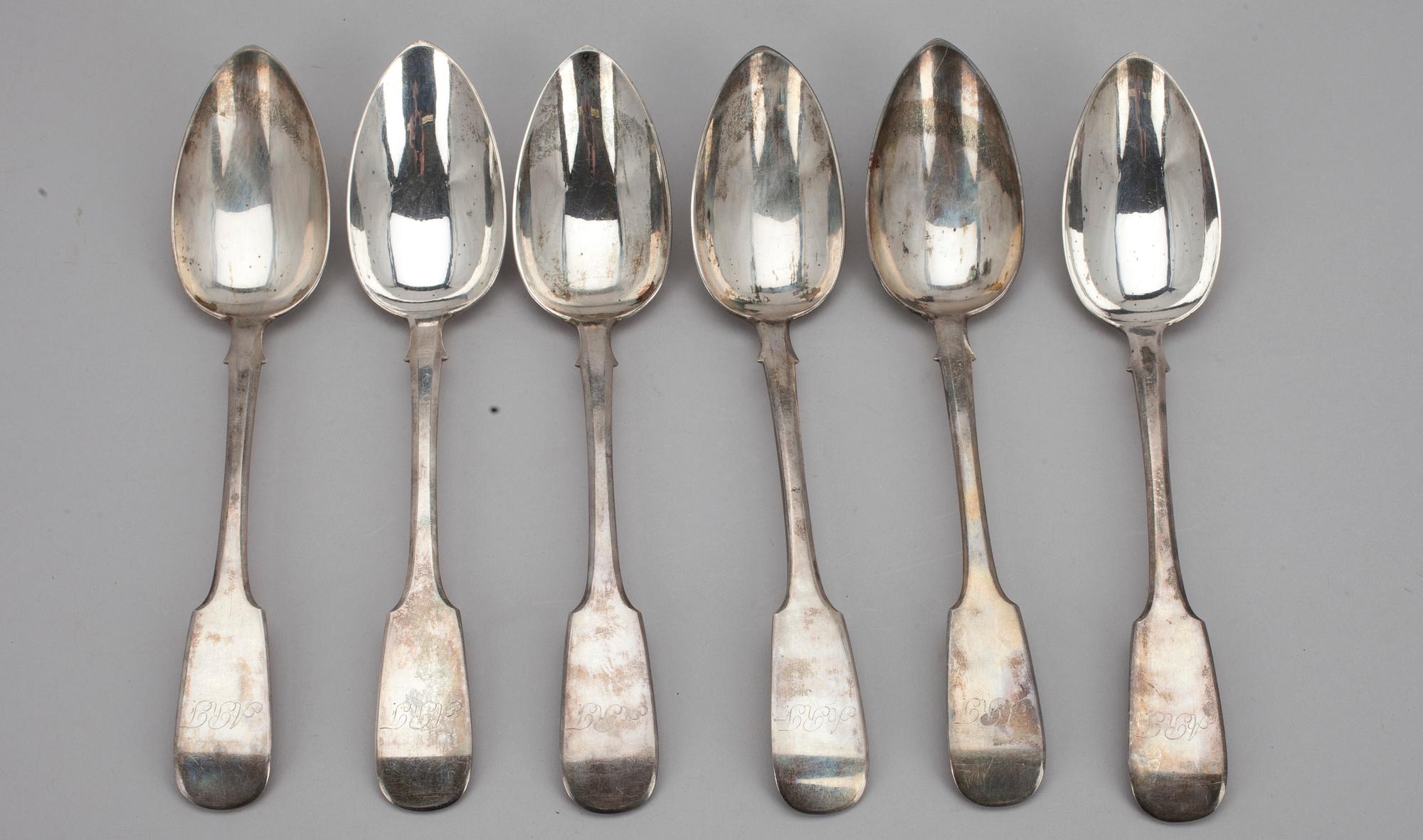 SKEDAR, 6 st, silver, S:t Petersburg Ryssland, 1851. Ca 313 g.