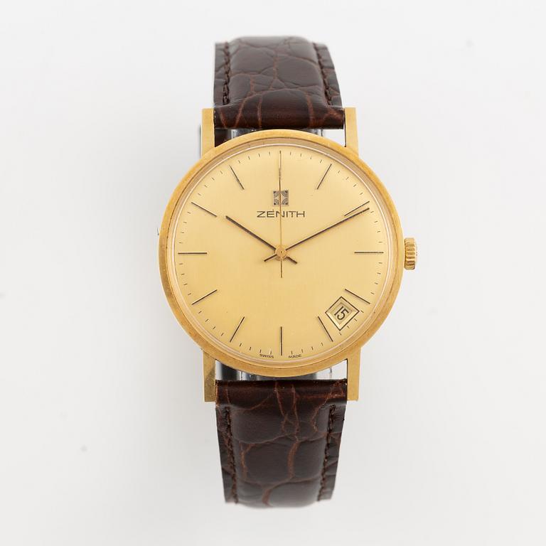 Zenith, wristwatch, 18K gold, 34 mm.