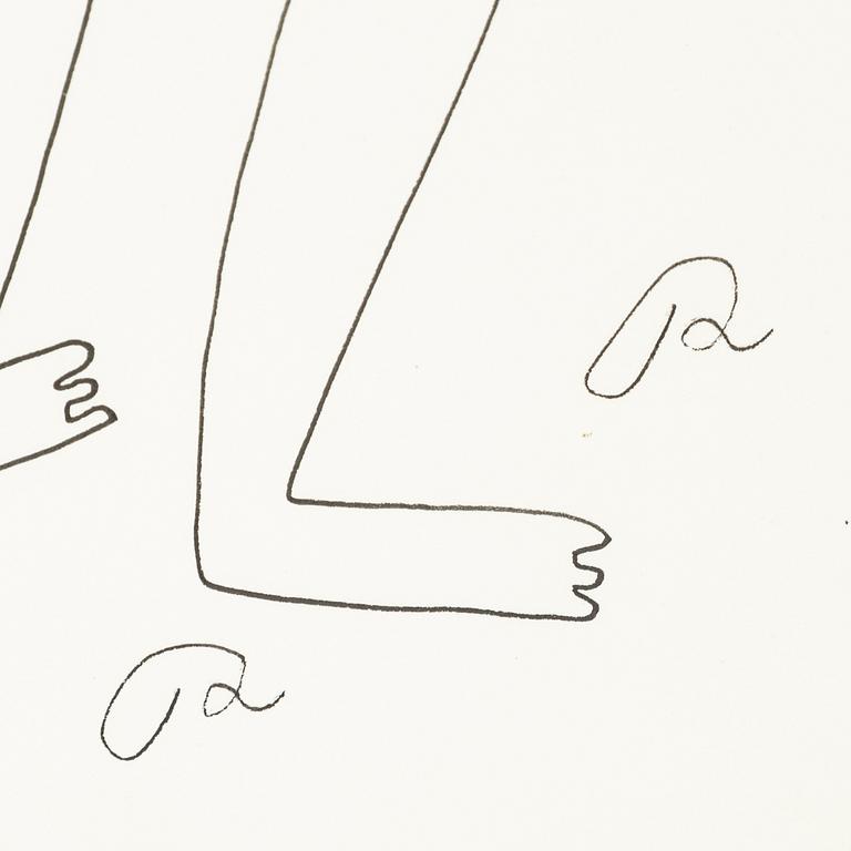 Roger Risberg, indian ink drawing, signed. Executed in 2008.