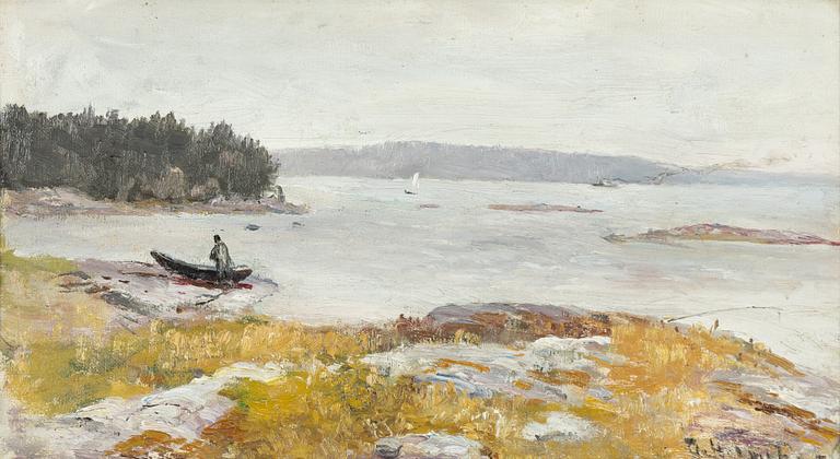 Olof Hermelin, Inland Landscape with Sailing Boat and Rowboat.