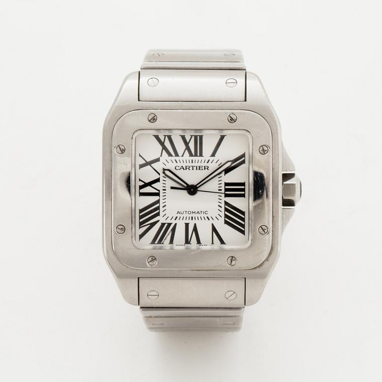 Cartier, Santos 100, armbandsur, 38 x 38 mm.