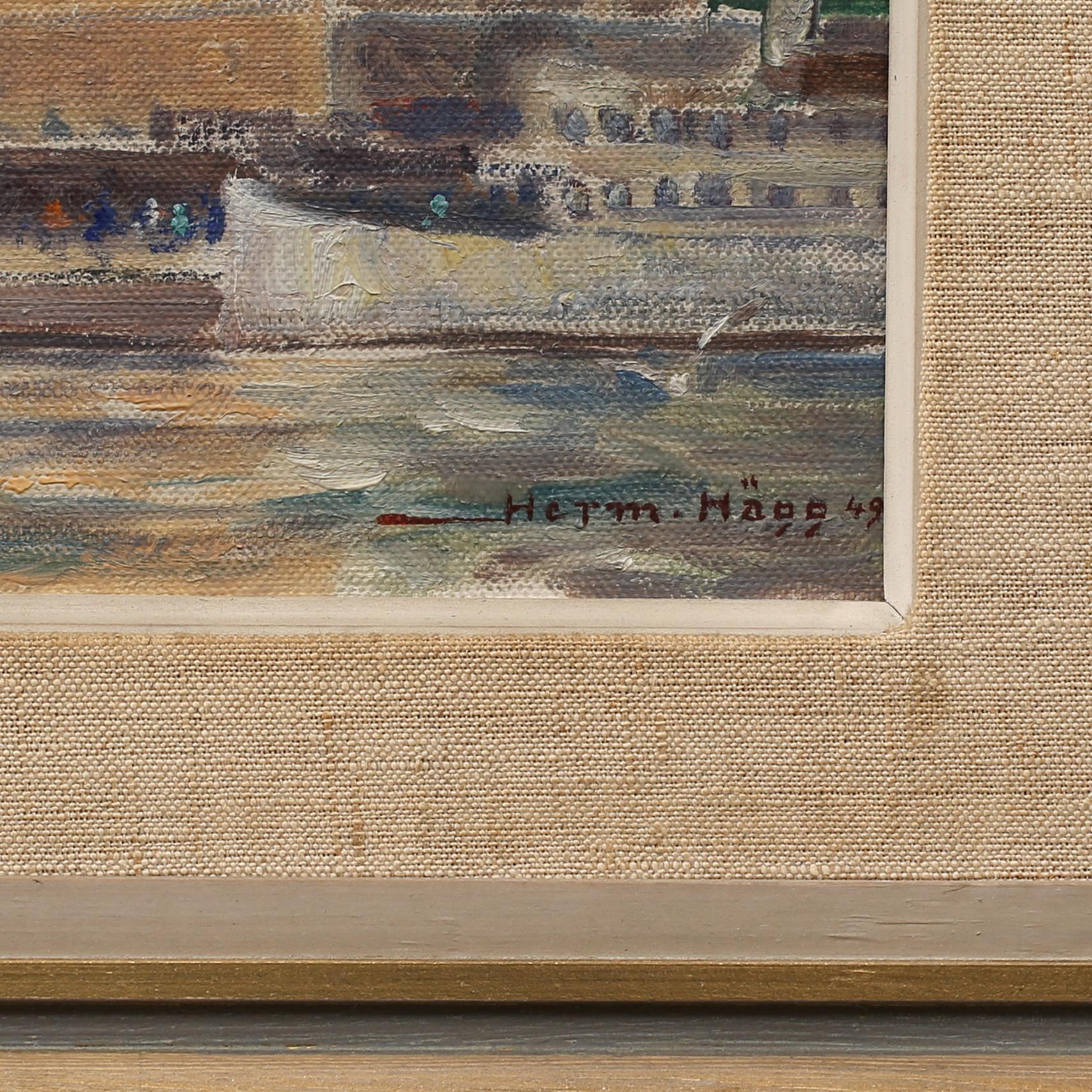 HERMAN HÄGG, olja på masonitpannå, signerad och daterad -49.