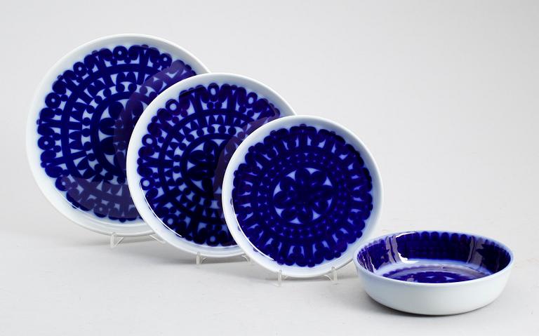 SERVISPORSLIN, 30 delar, "Blå Husar", Stig Lindberg, Gustavsberg.