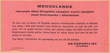 Spegel med konsolbord, rokokostil, 1900-talets mitt.