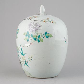 A famille rose jar with cover, China, 20th Century.