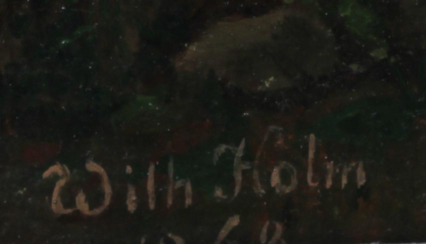 OKÄND KONSTNÄR ett par, olja på pappannå, sign Wilh Holm 1868.